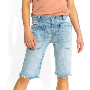 Free People We The Free Rebel Rouser Cut Off Denim Shorts Button Fly Sz 28 NWOT
